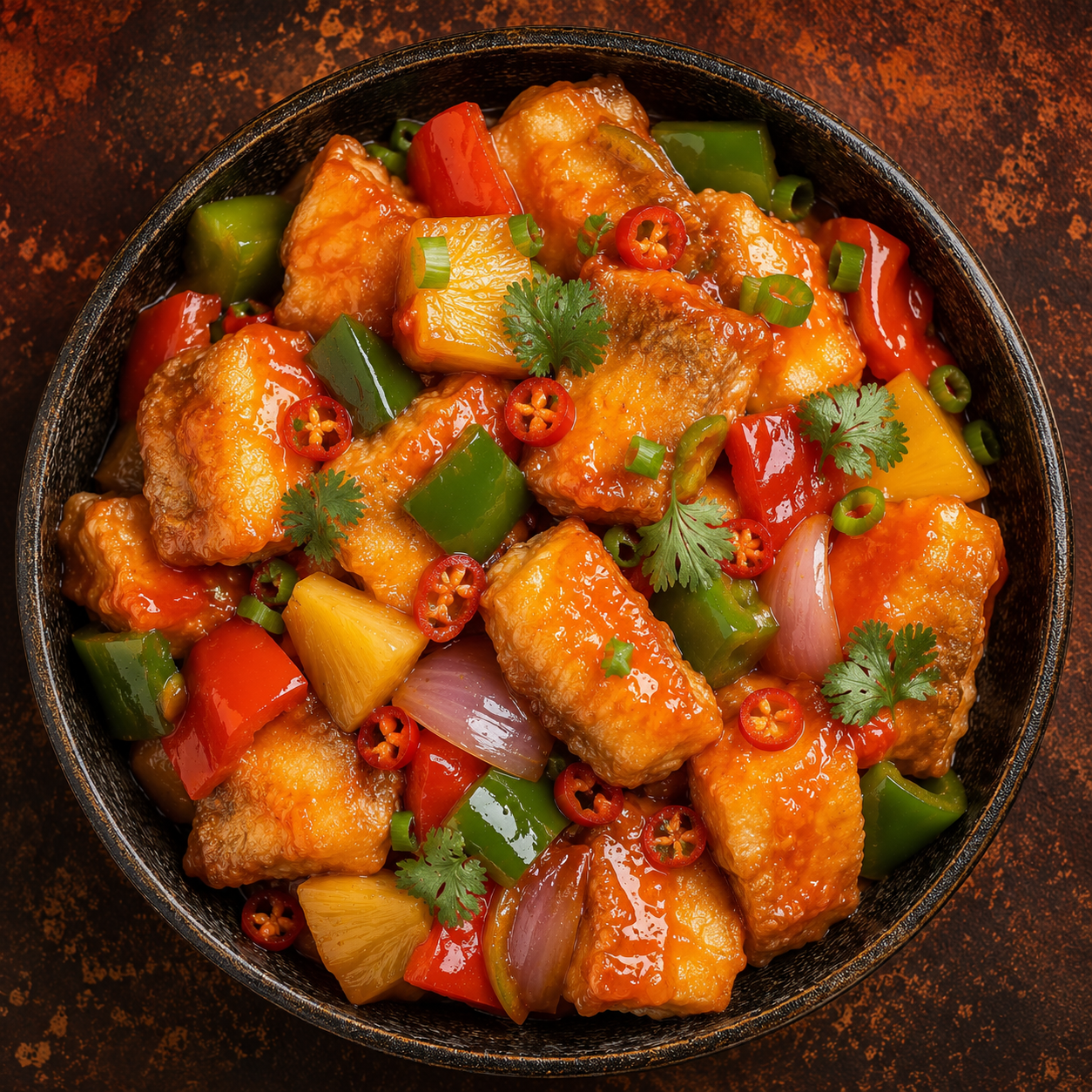 Sweet and sour fish dish